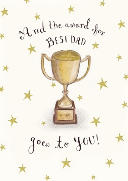 Classic Father's Day Card - Best Dad Award - Trophy created by Love Lucy Illustration