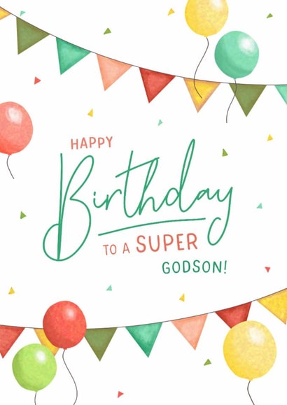 Classic Birthday Card - Super Godson created by Evie Garnett Designs