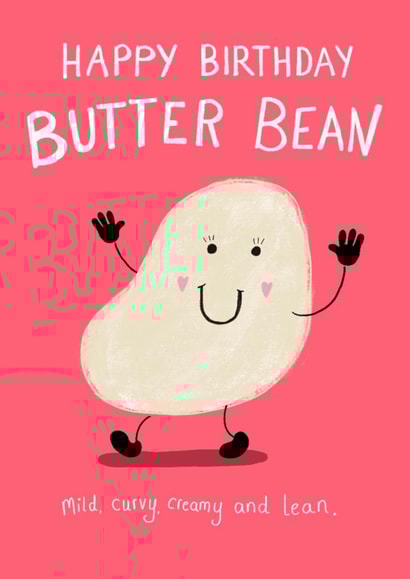 Cute Birthday Card - Butter Bean created by Leah Rowe