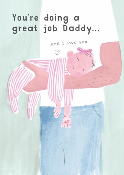 Cute 1st Father's Day Card - Baby Girl - For Daddy created by Holly Fox