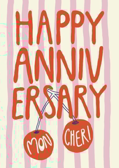Modern Anniversary Card - Mon Cheri created by Giddy Kipper