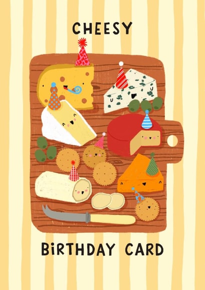 Cute Birthday Card - Cheese Board created by Nicola Watson