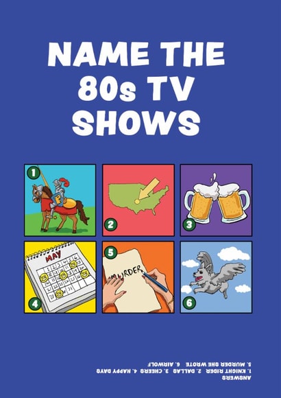 Funny Birthday Card - Eighties TV Show Quiz created by MOJO Creative Studio