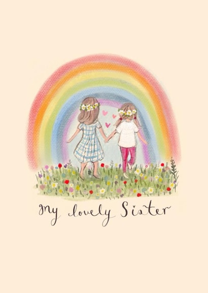 Pretty Birthday Card - Lovely Sister created by Love Lucy Illustration
