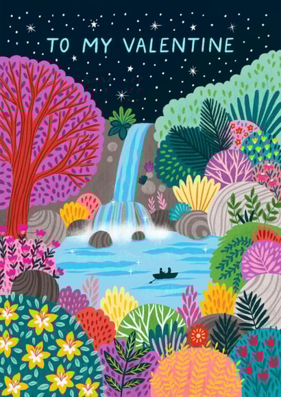 Pretty Valentine's Day Card - Whimsical Waterfall created by Pear Tree Press