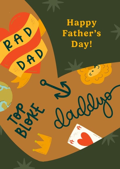 Fun Father's Day Card - Tattoos - Top Bloke created by Abbie Imagine