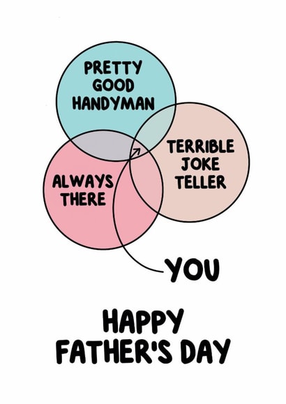 Classic Father's Day Card - Venn Diagram - Dad Traits created by @MarcoLooks