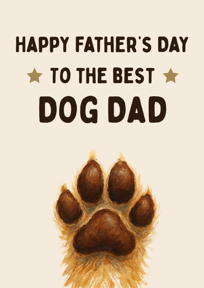 Cute Father's Day Card - Best Dog Dad - Paw created by Hello Fridays Studio
