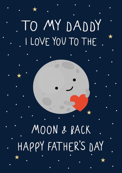 Cute Father's Day Card - Daddy - Moon And Back created by @hollielonglanddesigns