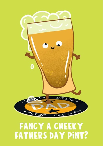 Cute Father's Day Card - Cheeky Pint created by Lucy Maggie Designs