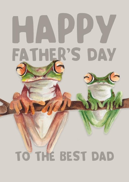 Cute Father's Day Card - Frogs Hanging Around - Best Dad created by lil wabbit