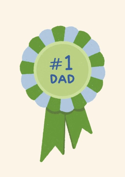 Classic Father's Day Card - Number One - Rosette created by Ella Goddard