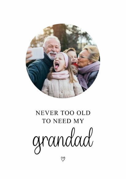 Classic Father's Day Card - For Grandad - Never Too Old created by Kalm Lettering