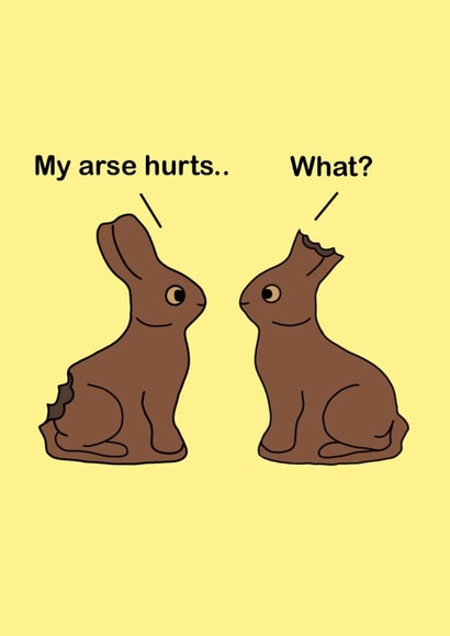 Funny Easter Card - Chocolate Bunny Rabbit created by Fat Cat Cards