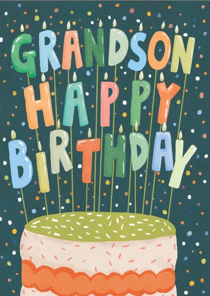 Classic Birthday Cake Card - For Grandson created by Louise Tiler