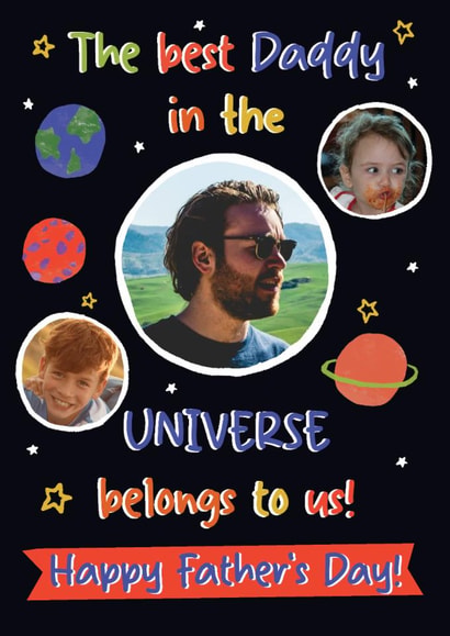 Cute Father's Day Card - Best Daddy In The Universe created by Pom Pom Party Cards