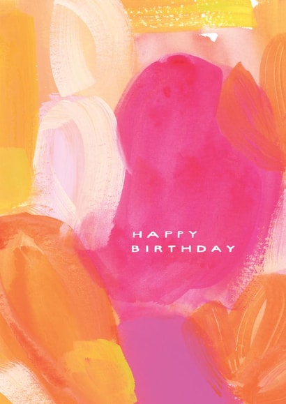 Classic Birthday Card - Colourful Abstract Painting created by Meg Crocker
