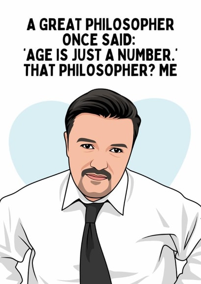 Funny Birthday Card - David Brent The Office - Great Philosopher created by Sundiva Designs