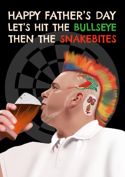 Darts Father's Day Card - Peter Wright - Snakebites created by AbiGoLucky