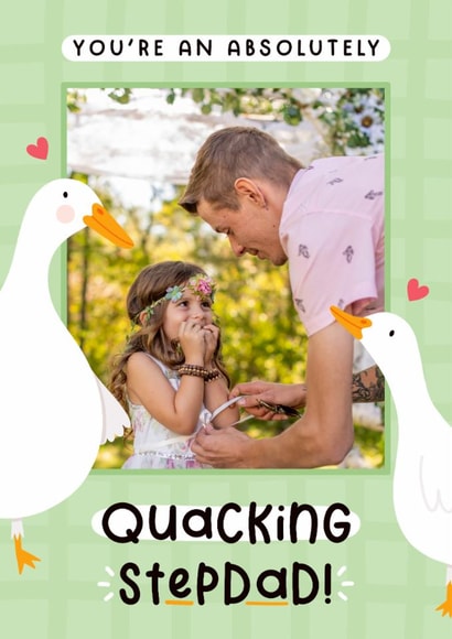 Cute Father's Day Card - Ducks - Quacking Stepdad created by Joanne Hawker