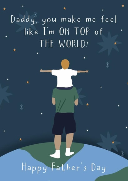 Cute Father's Day Card - For Daddy - On Top Of The World created by Little Prints Fred Designs