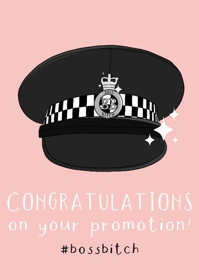 Funny New Job Card - Policewoman - Boss Bitch created by Little Prints Fred Designs