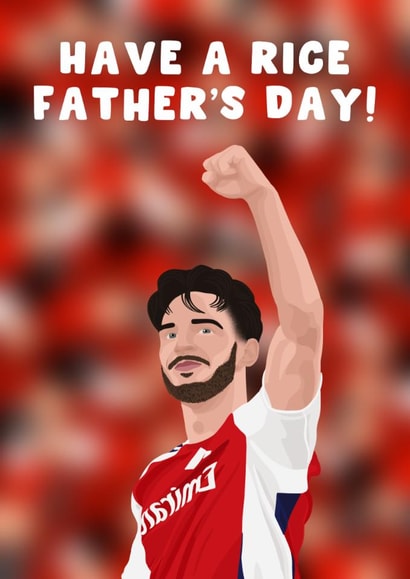 Punny Football Father's Day Card - Declan Rice - Arsenal created by Pink Peach Cards