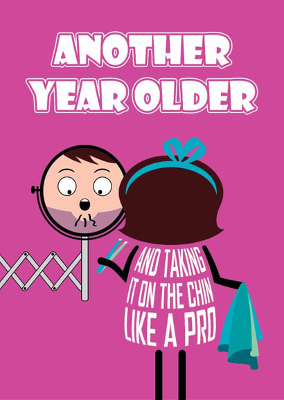 Funny Birthday Card - Chin Hair created by Versed Aid
