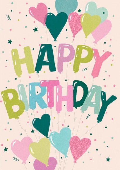 Classic Birthday Card - Colourful Balloons created by Louise Tiler