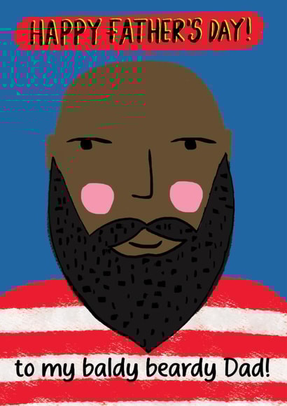 Funny Father's Day Card - Baldy Beardy Dad created by Pom Pom Party Cards