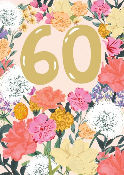 Pretty 60th Birthday Card - For Her - 60 Today created by Louise Tiler