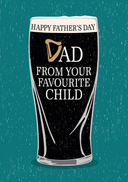 Classic Father's Day Card - Guinness - Favourite Child created by Gellie Design