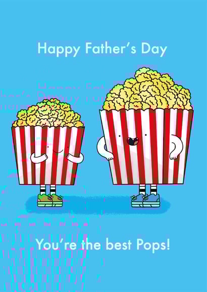 Cute Father's Day Card - Best Pops - Popcorn created by Emelia Brooks