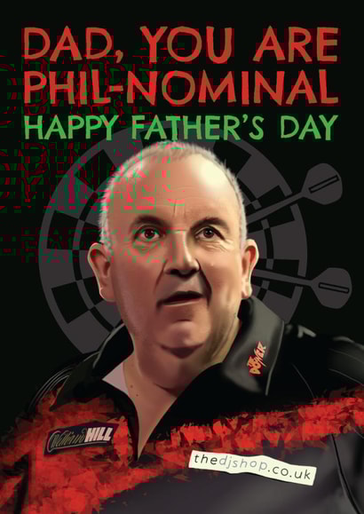Darts Father's Day Card - Phil Taylor - Pun created by AbiGoLucky