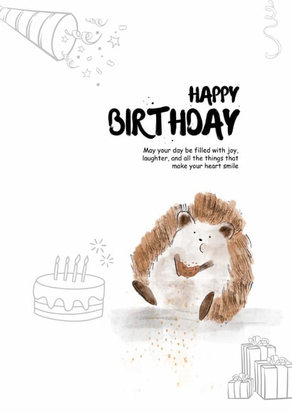 cute hedgehog birthday card created by Ayesha  Idris
