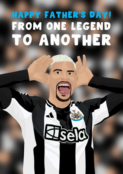 Newcastle United Father's Day Card - Newcastle - Bruno Guimarães created by Pink Peach Cards