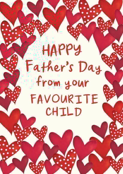Classic Father's Day Card - Favourite Child created by The Boy and the Bear