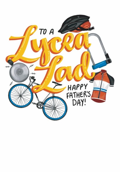 Classic Father's Day Card - Lycra Lad - Cycling created by Lucy Duckham Illustration