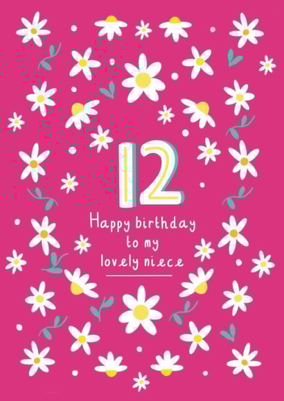Pretty Birthday Card - 12th - Lovely Niece created by Schnauzer Scribbles