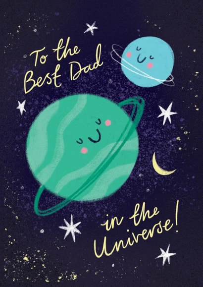 Cute Father's Day Card - With Planets - Best Dad in the Universe created by Stormy Knight