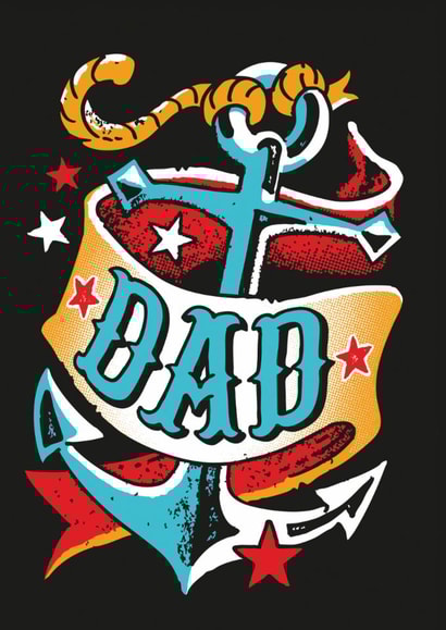 Arty Father's Day Card - Anchor Tattoo created by Stormy Knight