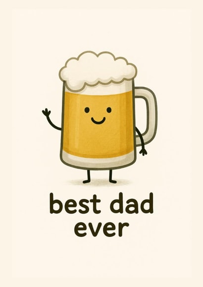 Funny Dad Card - Beer Mug "Best Dad Ever" for Father's Day or Birthday created by Jack