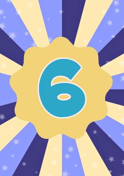 Fun 6th Birthday Card - For Him - Stars created by GawjusCards