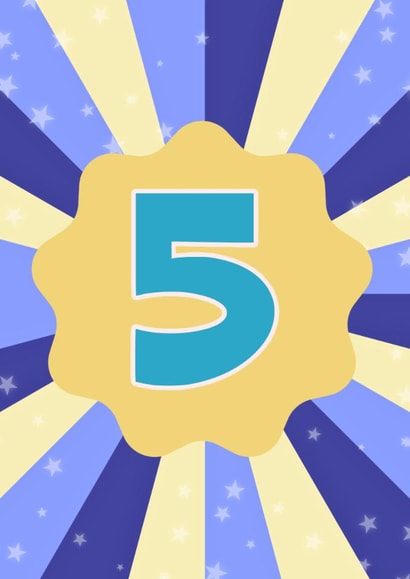 Fun 5th Birthday Card - For Him - Stars created by GawjusCards