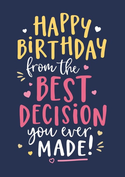 Funny Birthday Card - Best Decision created by Kreate Paper Co.
