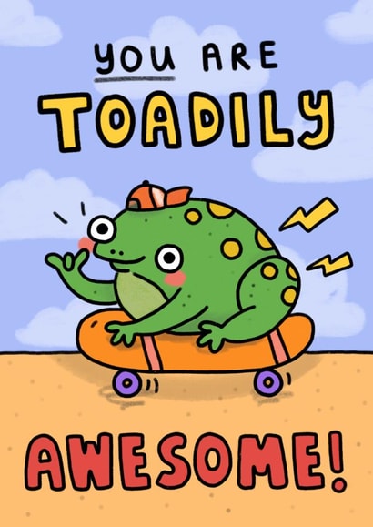 Cute Congratulations Card - Toadily Awesome - Toad created by Wren & Wilson