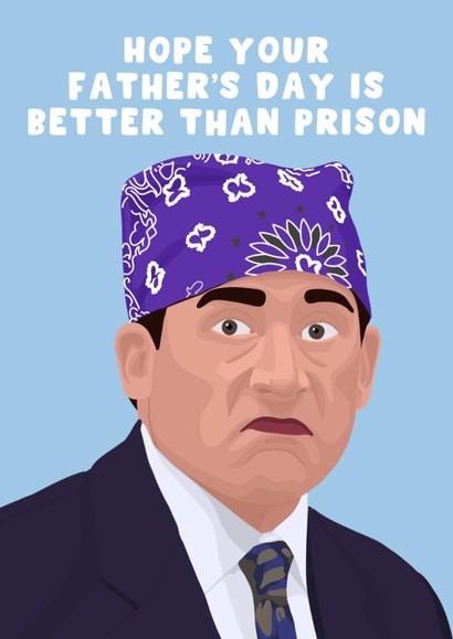 Funny Father's Day Card - Prison Mike - The Office - Michael Scott created by Pink Peach Cards