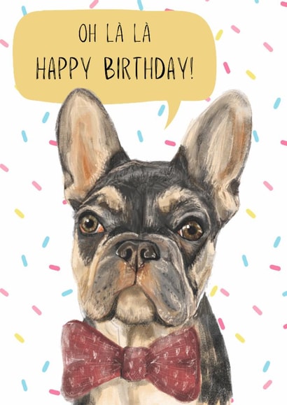 Cute Birthday Card - French Bulldog created by Dotts Yard