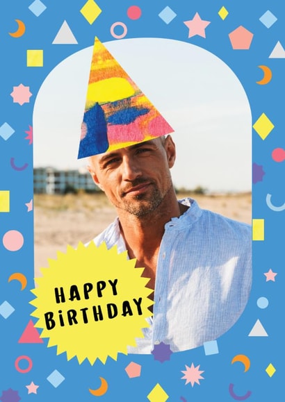 Classic Birthday Card - Party Hat - Photo Frame created by Katt Jones