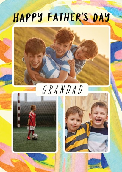 Classic Father's Day Card - For Grandad - Abstract Photo Frame created by Katt Jones